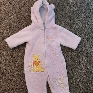 Disney Pink Footies with Winnie the Pooh Design